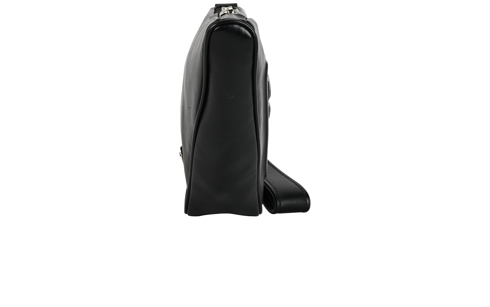 Triangle Clutch, &pound;550, Handbags, Black, Leather, Side view